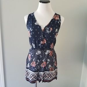 Abercrombie & Fitch Blue Floral Romper
